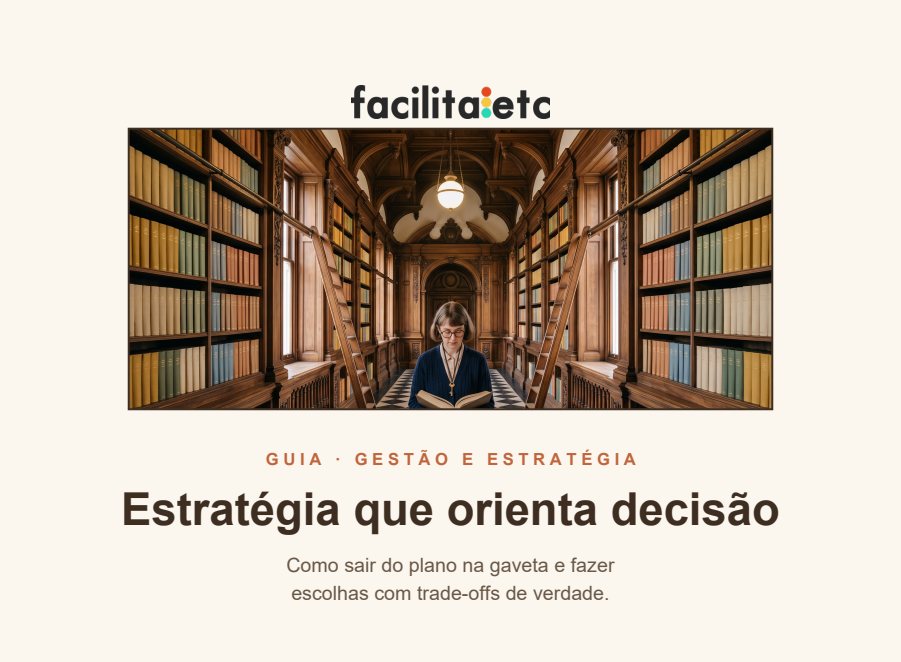 Capa do guia Estratégia que orienta decisão